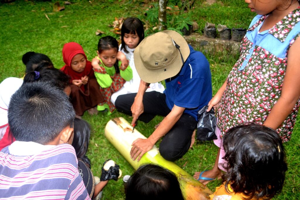 Memanfaatkan Batang Pisang sebagai Wadah Tanam